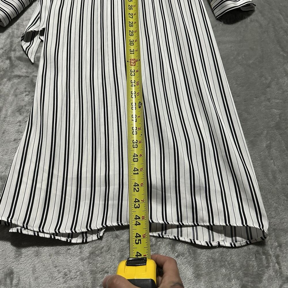 Worthington Striped Wrap Midi Dress Womens Sz S White Slinky Elegant Office Wear - Picture 8 of 9